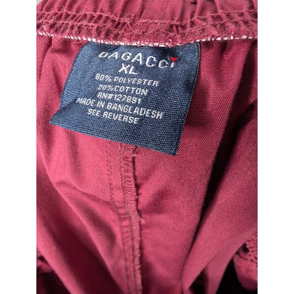 DAGACCI unisex cargo scrub pants XL Burgundy drawstring NWOT - Picture 7 of 8